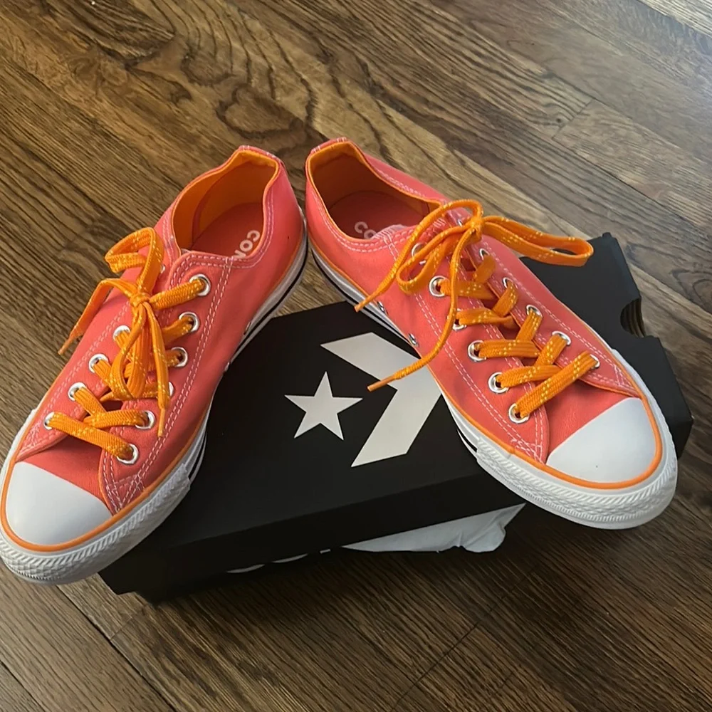 Converse Vibrant Orange Canvas Sneakers - Picture 4 of 7